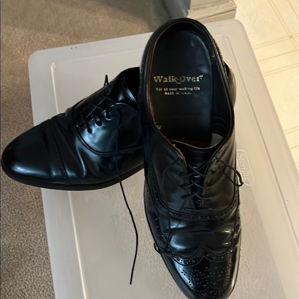 Men’s Black Leather Oxford Dress Shoes